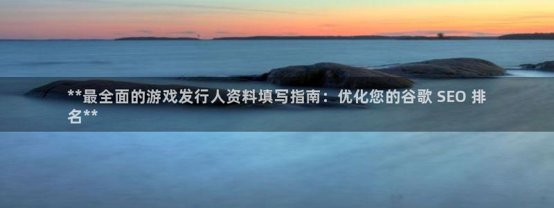 新宝gg平台—创造奇迹：**最全面的游戏发行人资料填写指南：优化您的谷歌 SEO 排
名**