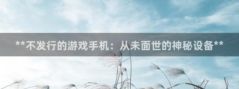 新宝gg被抓：**不发行的游戏手机：从未面世的神秘设备**